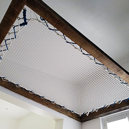 Interior home net with blue bolt rope