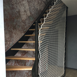 Guardrail for metal staircase and customized net