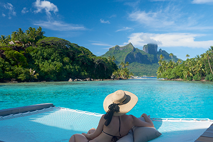 Filet terrasse en bois Hotel de luxe Hilton Bora Bora